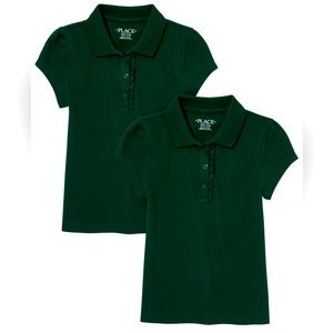 Girls Uniform Ruffle Pique Polo Double Pack (2) Shirts per pack